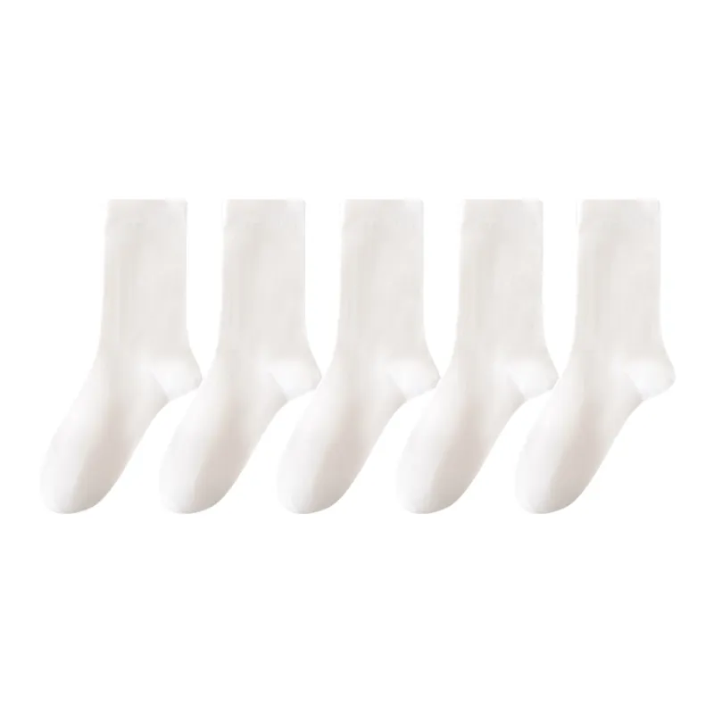 MIANWUQI Mid Calf Socks Women's 5 Pack-0