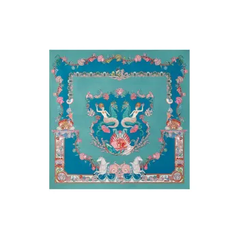 VERSACE Coral Theatre Silk Scarf