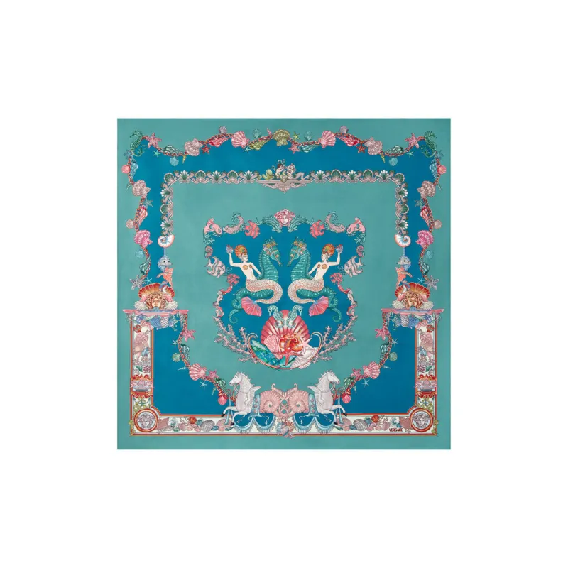 VERSACE Coral Theatre Silk Scarf-0