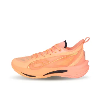 QIAODAN Anti Slip Wear Resistant Low Top Basketball Shoes Men's Lively Orange Coral Pink