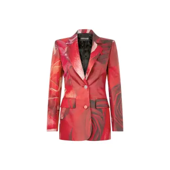 Roberto Cavalli Garden Rose print Blazer