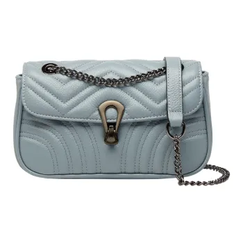 ZOOLER Top Grain Cow Leather Shoulder Bag Women's Black/Ecru/Dusty Blue