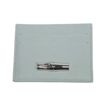 LONGCHAMP Le Roseau Cow Leather Card Holder Women's Cyan