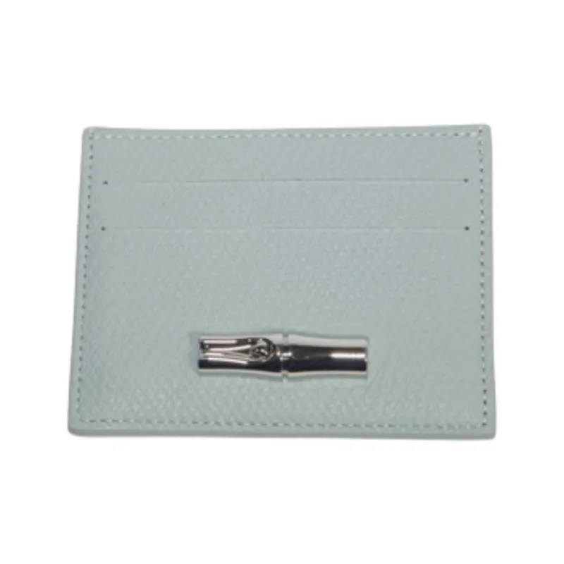 LONGCHAMP Le Roseau Cow Leather Card Holder Women's Cyan-0
