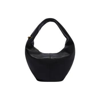 Furla Leather Hobo Bag Handbag Tubas Women's Black
