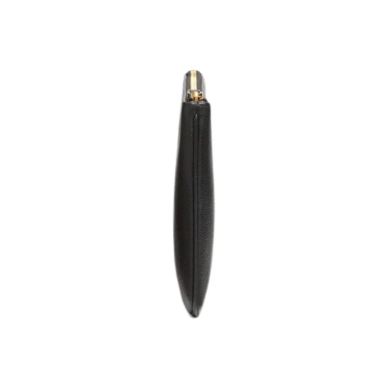 Valentino Vlogo Grain Calfskin Clutch Women's Black-2