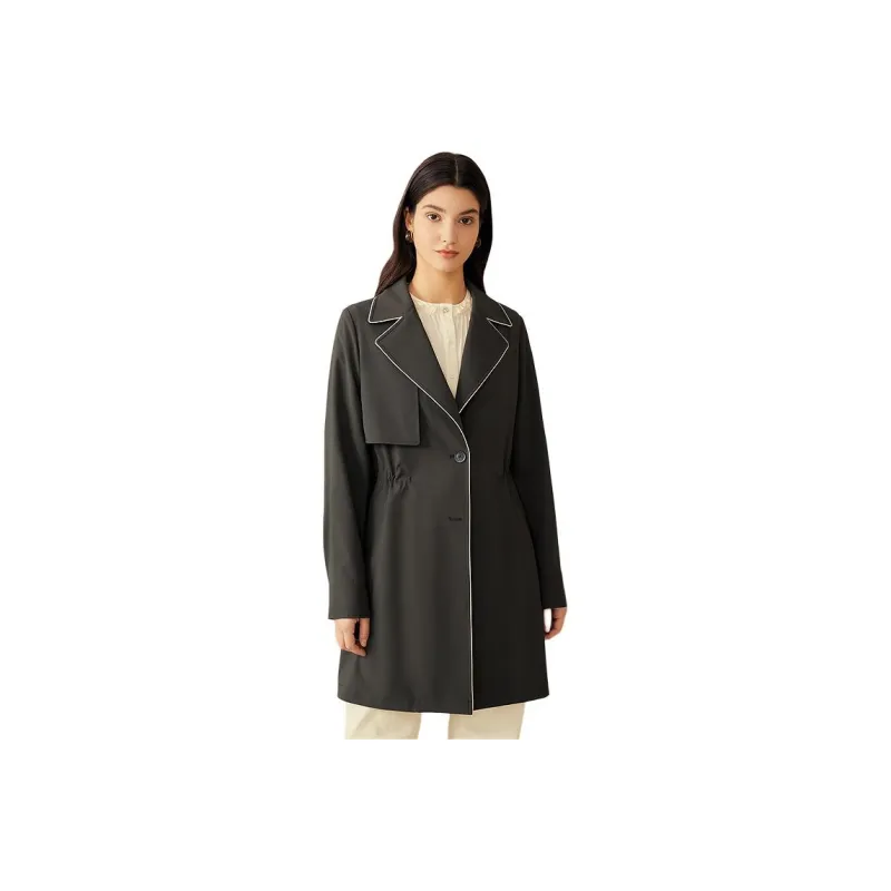 Yiner Trench Coat Women's Dark Gray-0
