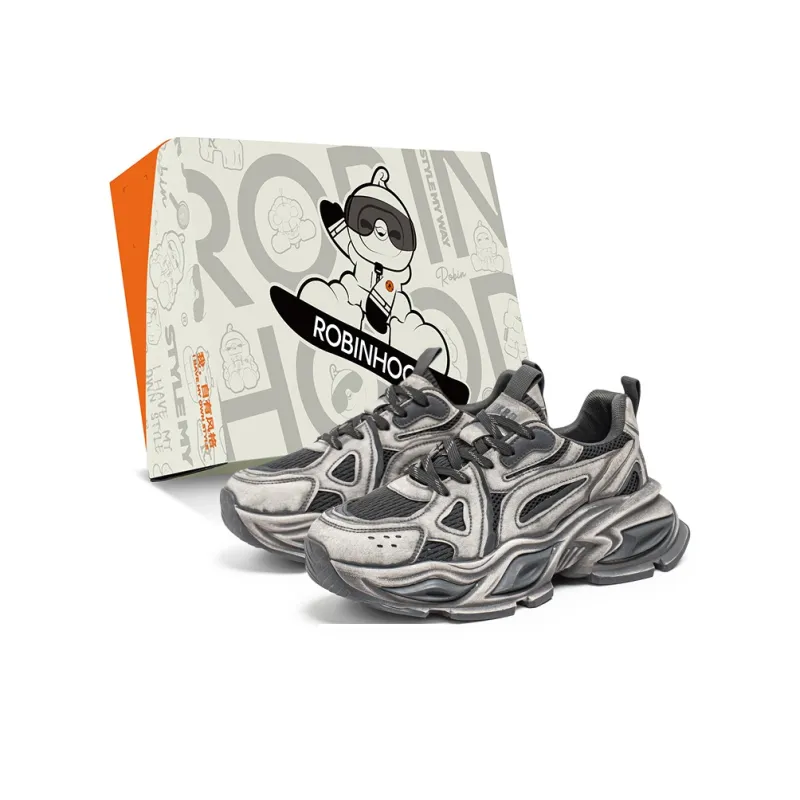 ROBINHOOD Slip Resistant, Abrasion Resistant, Breathable, Lightweight Low Top Chunky Sneakers Men's Box Included-10