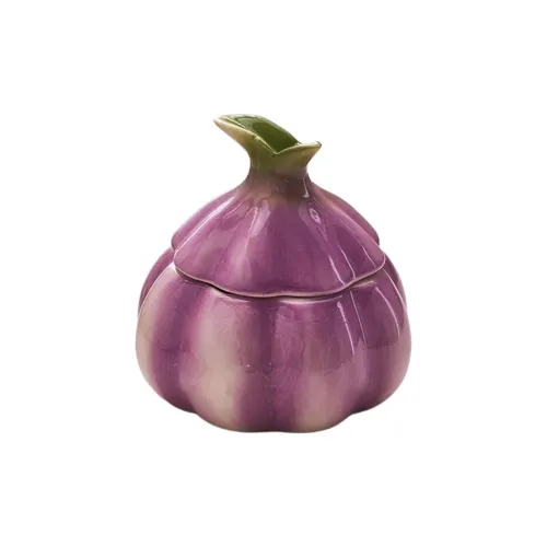JIANYUJIAFANG Garlic Ceramic Ashtray With Lid, Dustproof, Creative, Cute, Quirky, Living Room, Bedroom