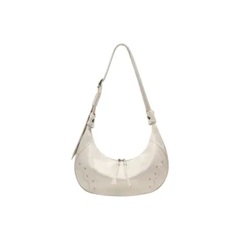 ONE TIME Synthetic Leather Shoulder Bag Women's White/Black