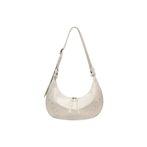 ONE TIME Synthetic Leather Shoulder Bag Women's White/Black
