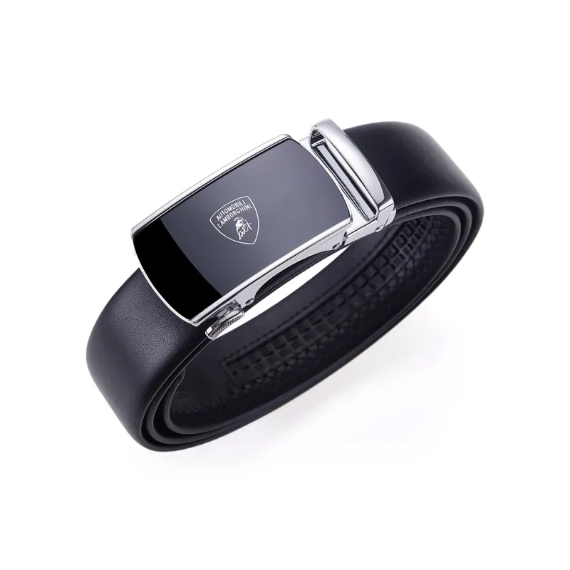 Automobili Lamborghini Cow Leather Belts Men's Width 3.5cm-6