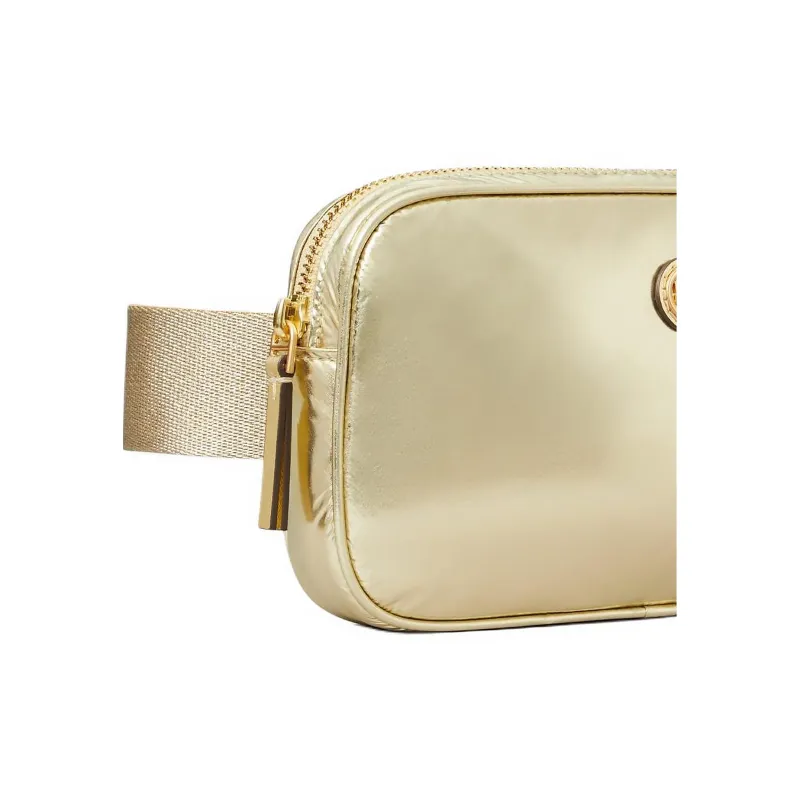 TORY BURCH Metal Nylon One Shoulder Crossbody Fanny Pack Women's Gold-2