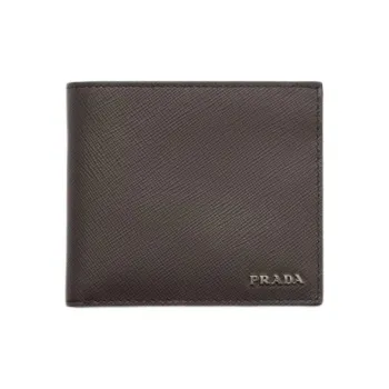 PRADA Saffiano Calfskin Wallet Men's Smoky & Emeralds