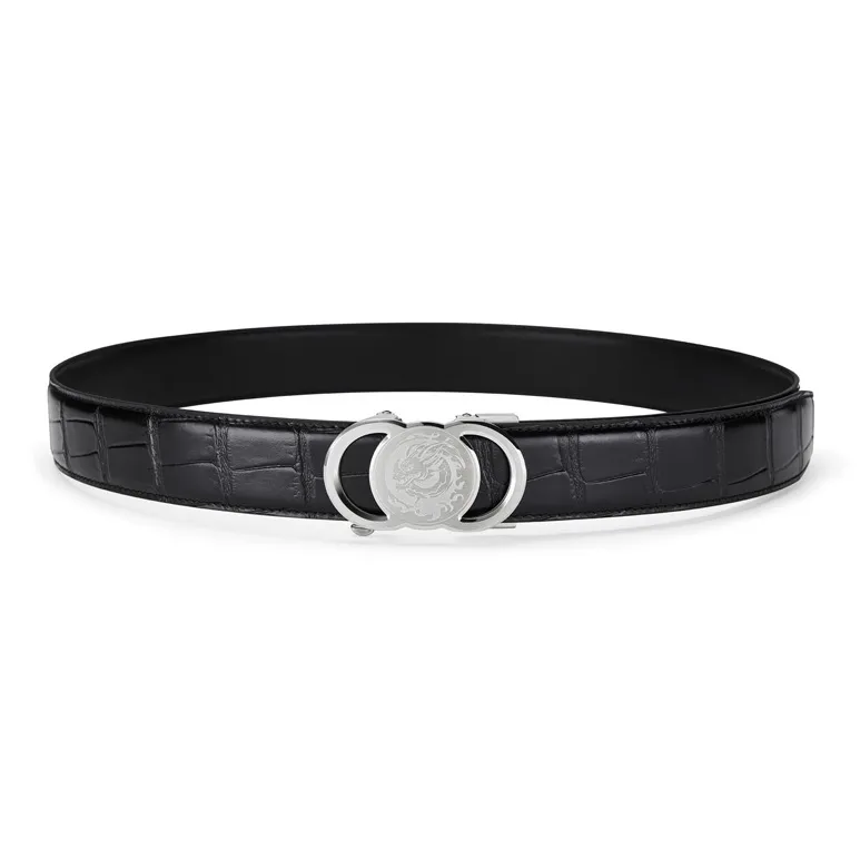 Jeccieziio Cow Microfiber Transferred Leather Automatic Buckle Belt Men's Width 3.5CM-6