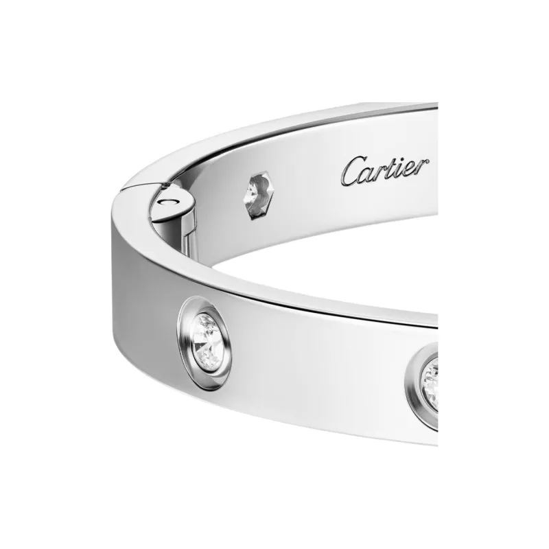 CARTIER Diamond Bangles Women's Silver-2