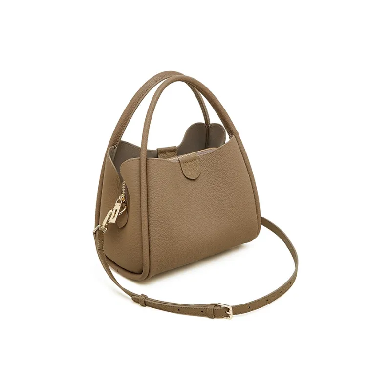Carnival Keep Cow Leather Handbag Women's Black/Gray/Gold Brown-6