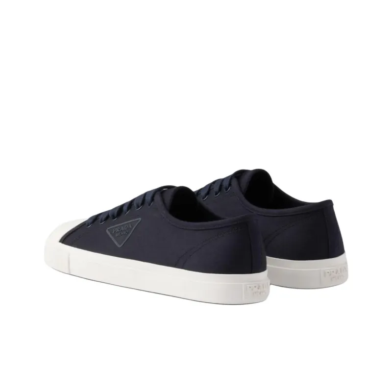 PRADA Low Top Canvas Shoes Men's Marine Blue-3