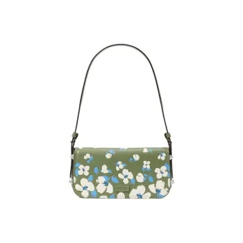 Kate Spade Cow Leather Shoulder Bag Trumpets Women's Green