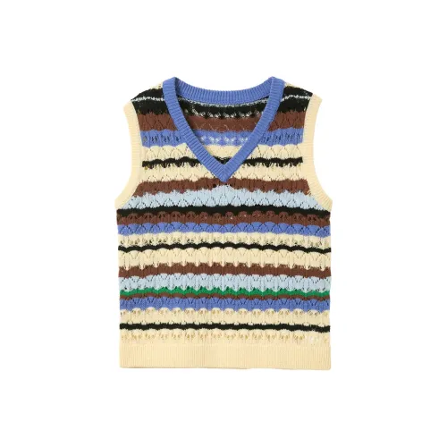 3COLOUR Knitwear Women's Yellow Cream Stripes