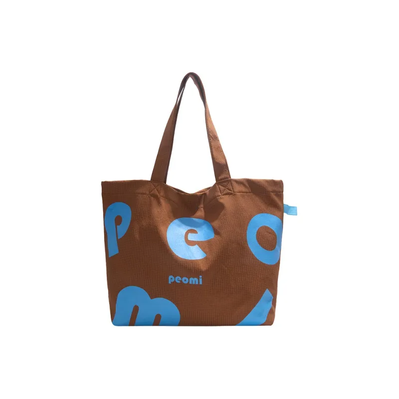 Miss Angel Nylon Shoulder Bag Tote Women's Brown/Yellow/White-0
