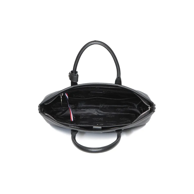 SEPTWOLVES Cow Leather Briefcase Tubas Unisex Black-3