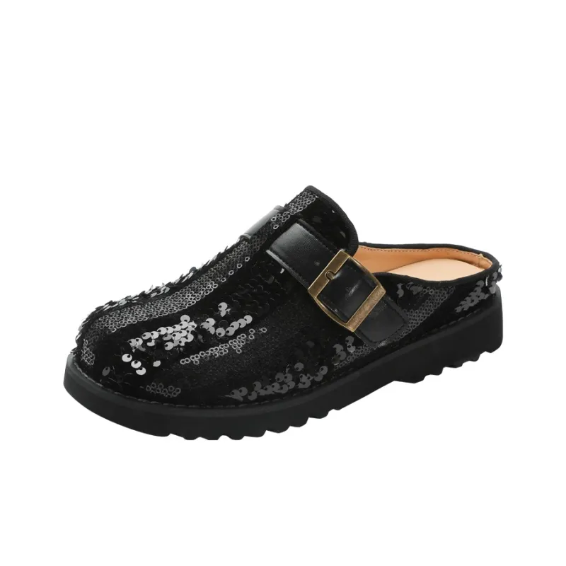 KATHRYN WILSON Rubber Sole Sequins Slip Resistant Closed Toe Slippers Women's-0