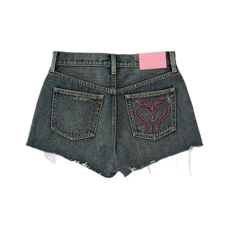MOUSSY BlackEyePatch Co brand Denim Shorts Women's Blue-1