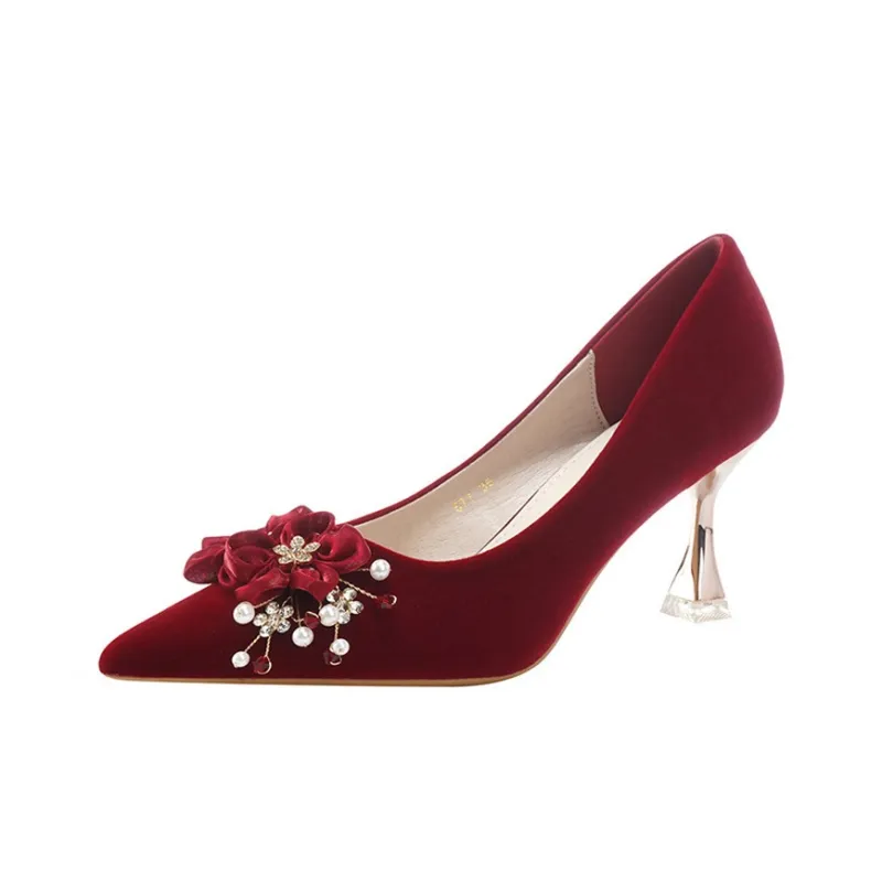 KATHRYN WILSON Slim Heel High Heels 7.5cm Women's Burgundy-0