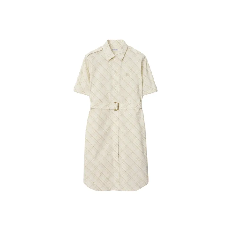 Burberry SS25 Short Sleeved Dress Women's Beige-0
