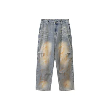 CoosRetro Jeans Men Denim Blue