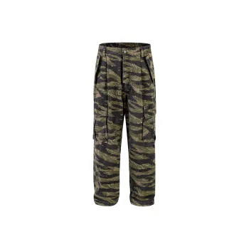 CoosRetro Casual Pants Men Green Camouflage