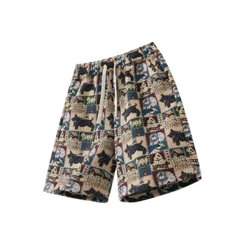 ZWWWZ Casual Shorts Unisex Embroidery Dog