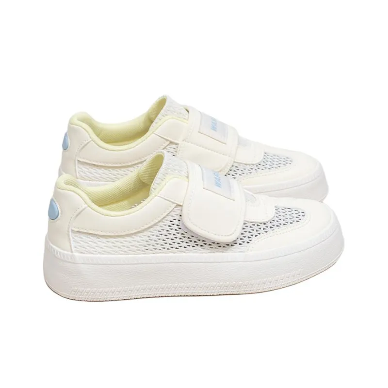 Warrior Breathable And Wear resistant Low Top Skateboard Shoes Women's White Yellow-1