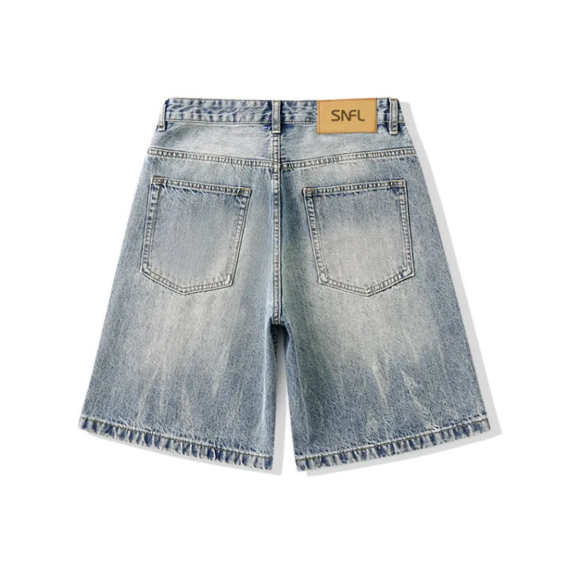 SNOW FLYING Denim Shorts Unisex-1