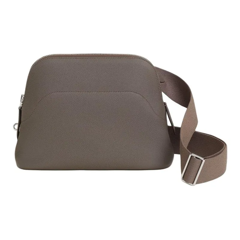 HERMES Calfskin Crossbody Bag Unisex 8F Gris ÉTain Tin Gray-2