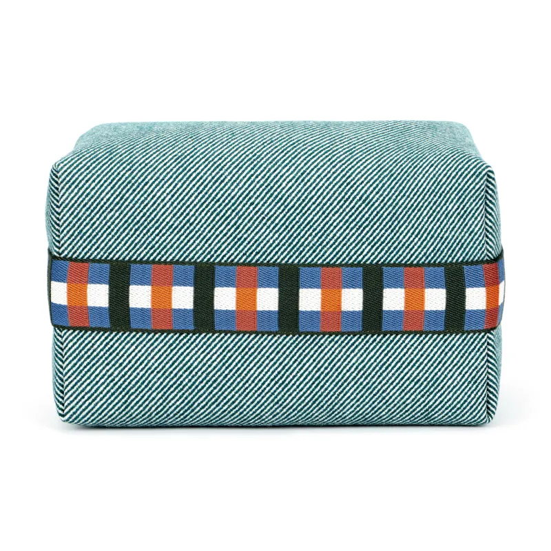 HERMES Bride a Brac Wool Toiletry Bag Large Size Women's Dark Green-3