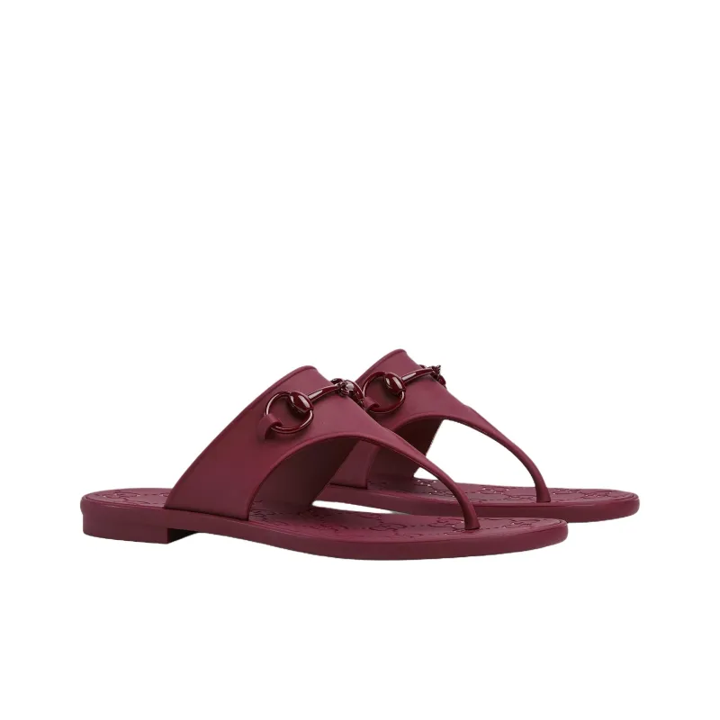 GUCCI Horsebit Flip Flops Women's Fuchsia-2