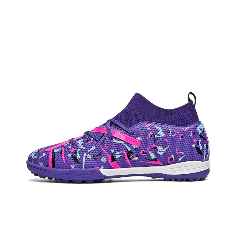 Sportful Soccer Shoes Men Low Top White Orange Broken Studs/Purple Broken Studs/Black Green Broken Studs-4