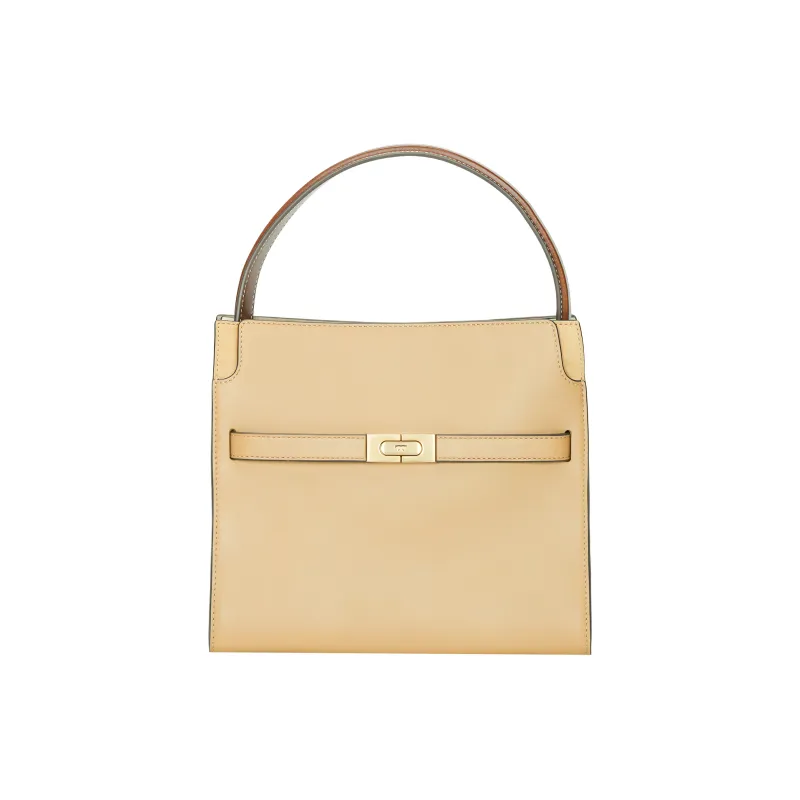 TORY BURCH Lee Radziwill Cow Leather Handbag, Shoulder Bag, Crossbody Bag Small Size Women's Dark Sandy Brown-0