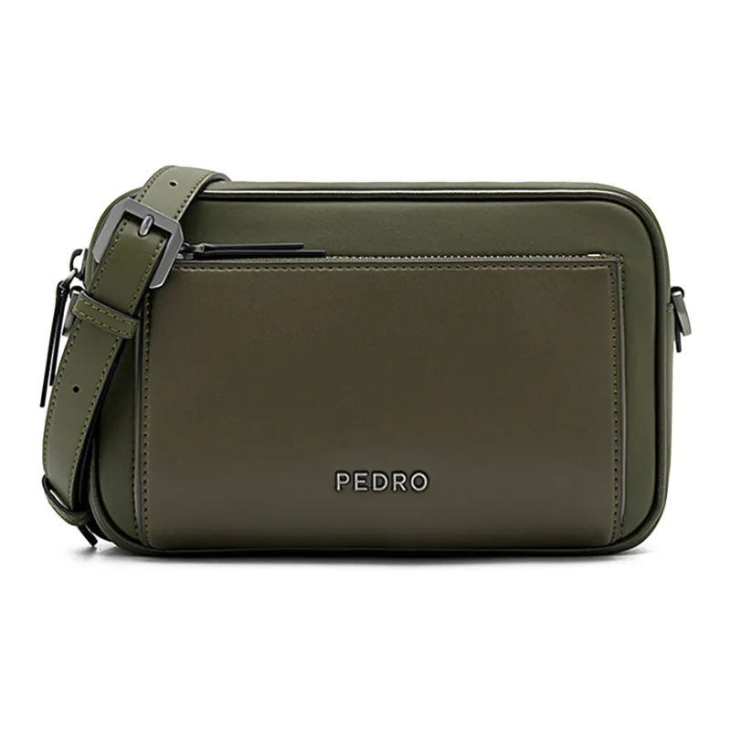 PEDRO Microfiber Shoulder Bag Men's Black/Beige-11