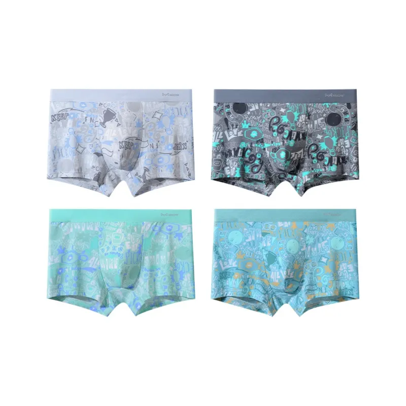 MIIOW Trendy Party Collection Cooling Summer Collection Underpants Summer Thin Men's Combo Set-5