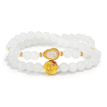 PUTUOSHANWENCHUANG Chalcedony Bracelets Unisex