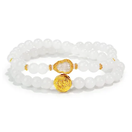 PUTUOSHANWENCHUANG Chalcedony Bracelets Unisex