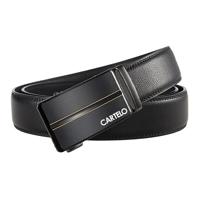 CARTELO Cow Split Leather Belts Men's Width 3.5CM-1