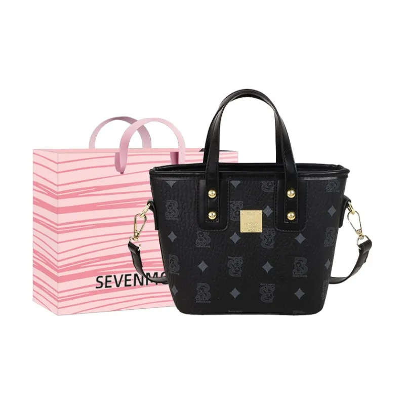 SEVENMOONS PU Handbag Regular Women's Ecru/Black/Pink/Coffee-3