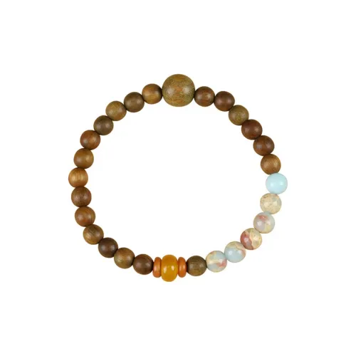 ZUIWENGLANGYASHANWENCHUANG Green Sandalwood Bracelets Unisex