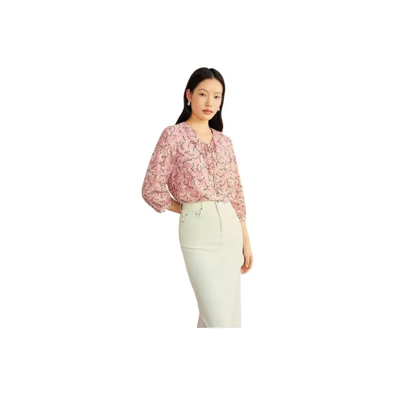 Yiner Shirts Women's Pink-0