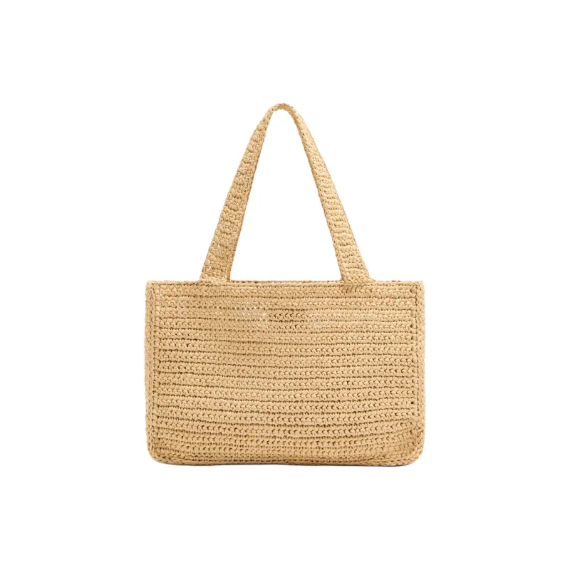 Valentino Raffia Tote Bag, Shopping Bag, Handbag Medium Size Women's Natural Color-3