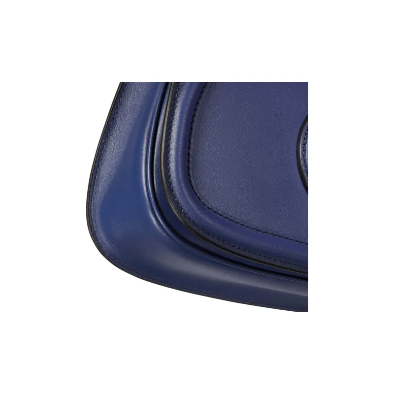 GUCCI Blondie Leather Shoulder Bag, Handbag Medium Size Women's Blue-5